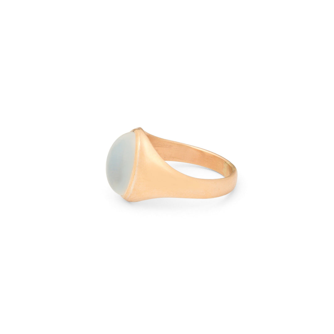 Moonstone and 10k Gold Signet Ring