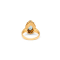 Blue Topaz, Diamond, and Enamel 14k Gold Ring