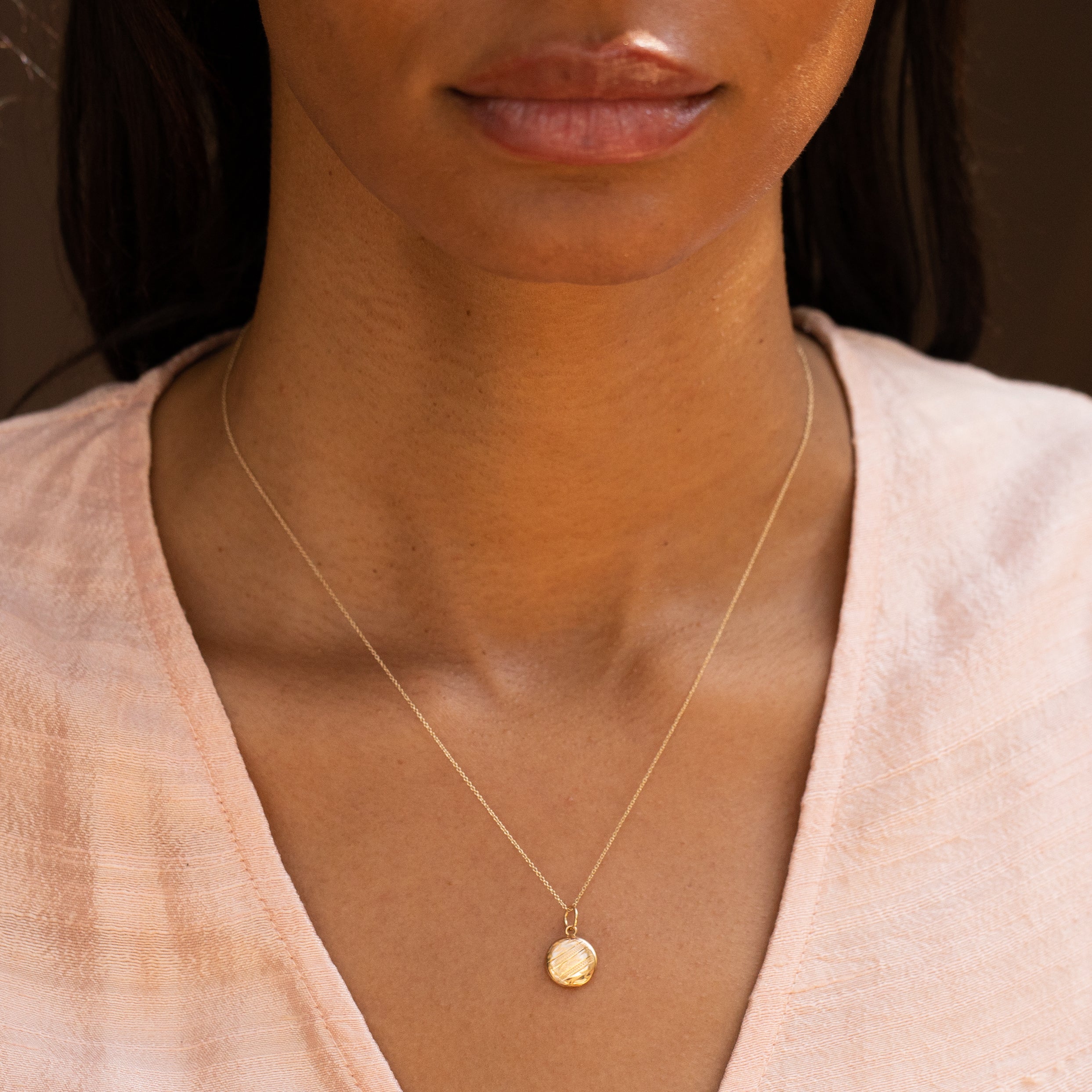 Miniature 10K Gold Locket Charm