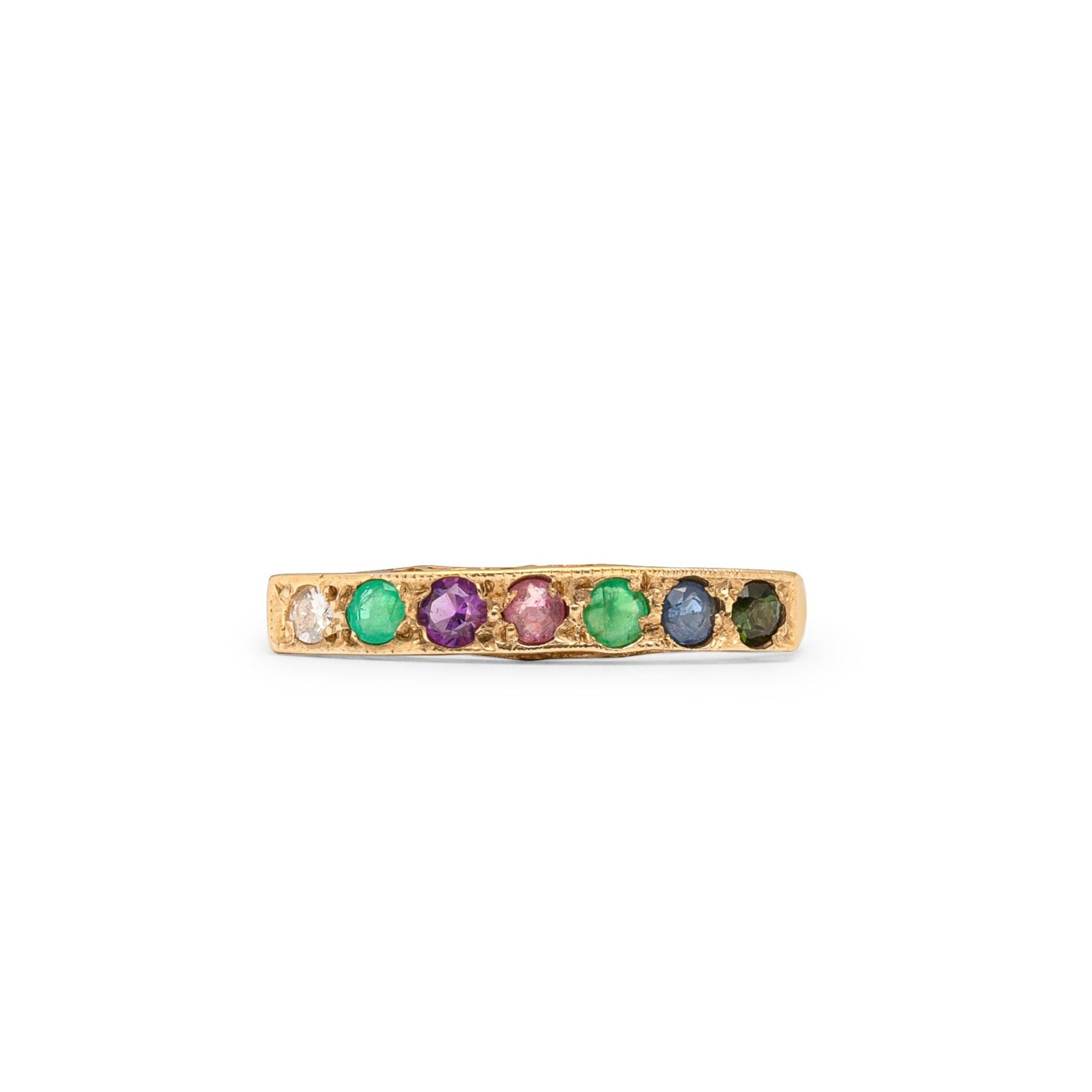 English DEAREST 9k Gold Acrostic Ring