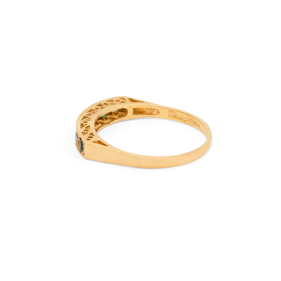 English DEAREST 9k Gold Acrostic Ring