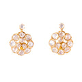 Victorian Rose Cut Diamond and 14k Gold Cluster Earrings