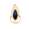 Large Lapis Lazuli and 14k Gold Navette Ring