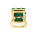 Aries 18k Gold and Malachite Zodiac Ring