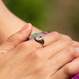 Early 20th Century Sapphire, Pearl, and 8k Gold Poison Ring