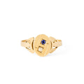 Early 20th Century Sapphire, Pearl, and 8k Gold Poison Ring