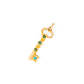 Turquoise and 14K Gold Key Charm