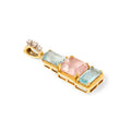 Aquamarine, Kunzite, Diamond, and 14k Gold Pendant