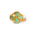 Turquoise Heart Clover, Diamond, and 14K Gold Pendant