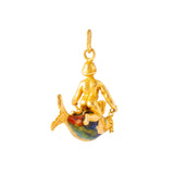 Italian Palaemon God Enamel and 18K Gold Charm