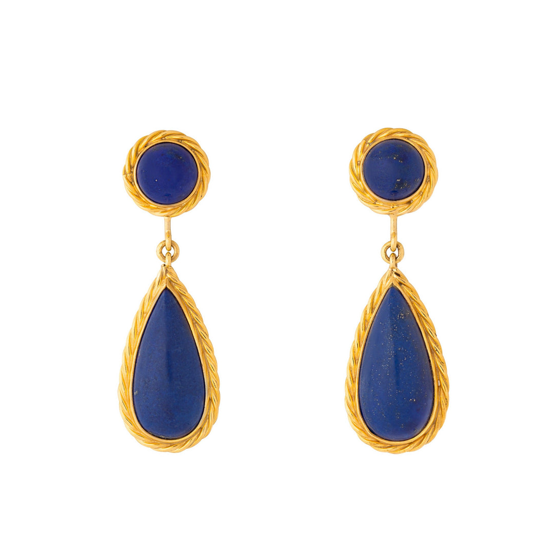 Lapis Lazuli and 14k Gold Dangle Earrings