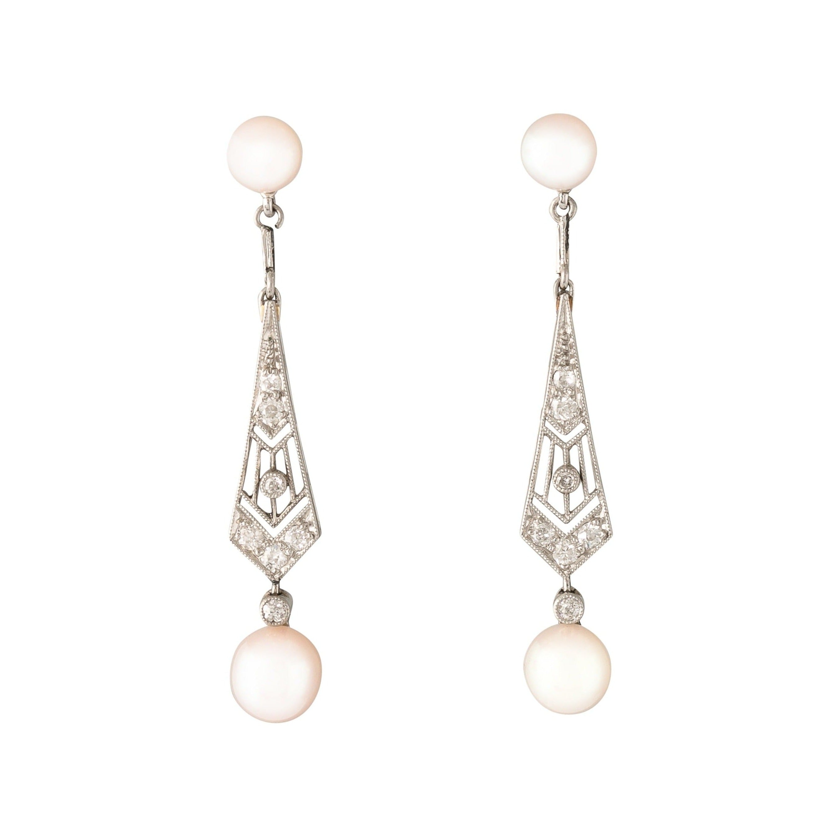 Mikimoto White Gold South Sea Pearl & Diamond Earrings