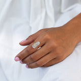 Old Mine Cut Diamond, Platinum, and 14k Gold Ring