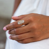Old Mine Cut Diamond, Platinum, and 14k Gold Ring
