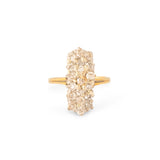 Old Mine Cut Diamond, Platinum, and 14k Gold Ring