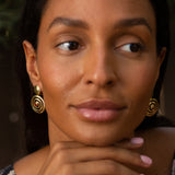 Spiral 18K Gold Dangle Earrings