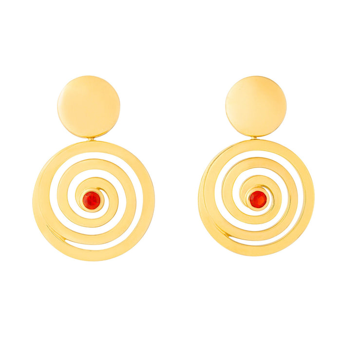 Spiral 18K Gold Dangle Earrings