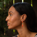 French Etruscan Revival Coral and 18k Gold Dangle Earrings