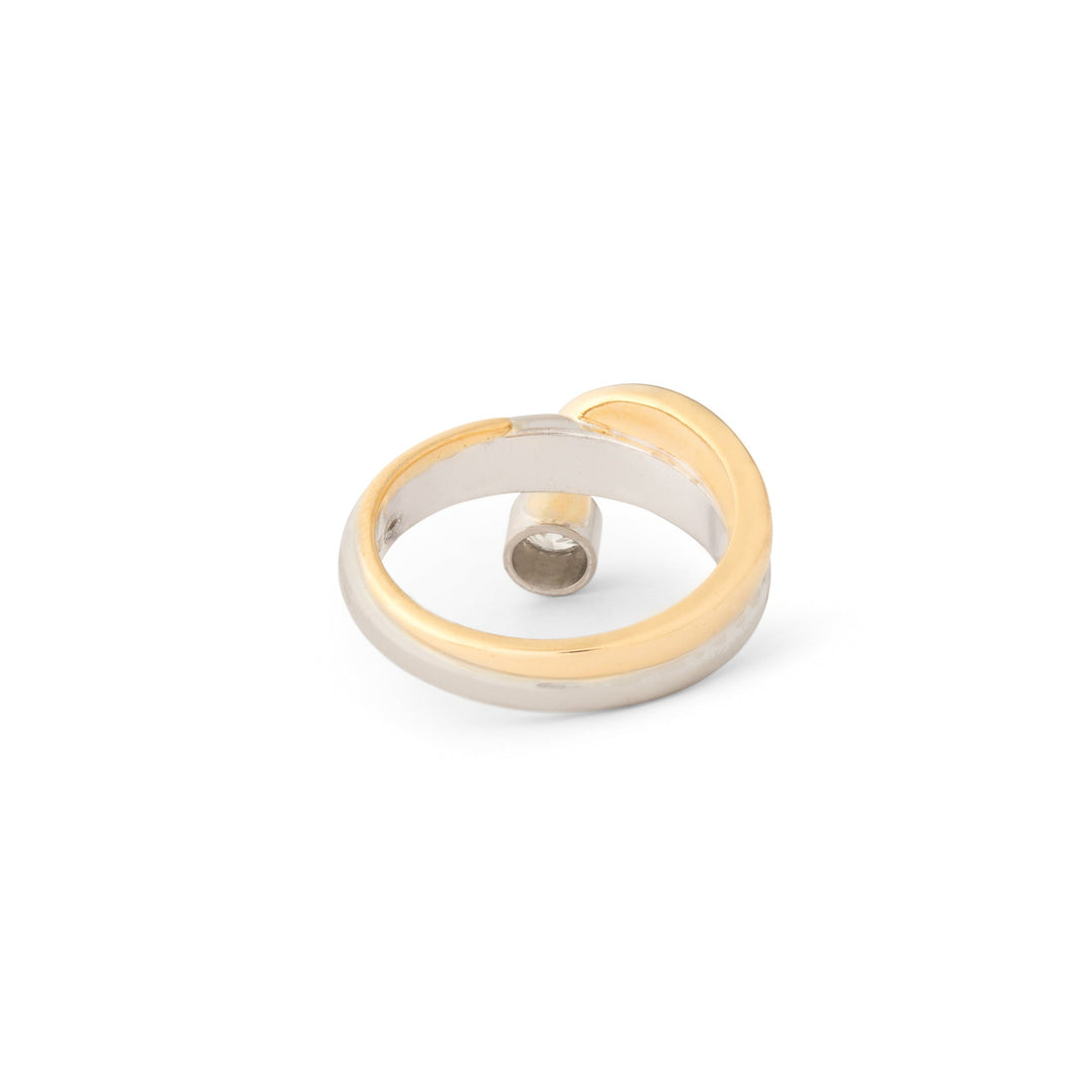 Georg Jensen Diamond 18k Yellow and White Gold Ring
