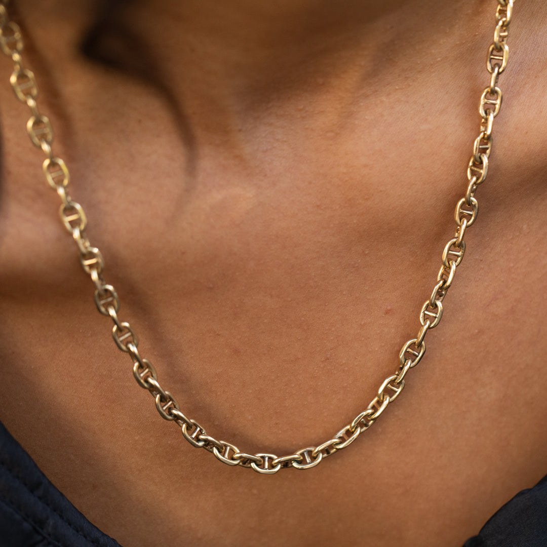 925 Mariner Sterling Silver Solid Chain Necklace Diamond Cut High Poli –  Daniel Jeweler