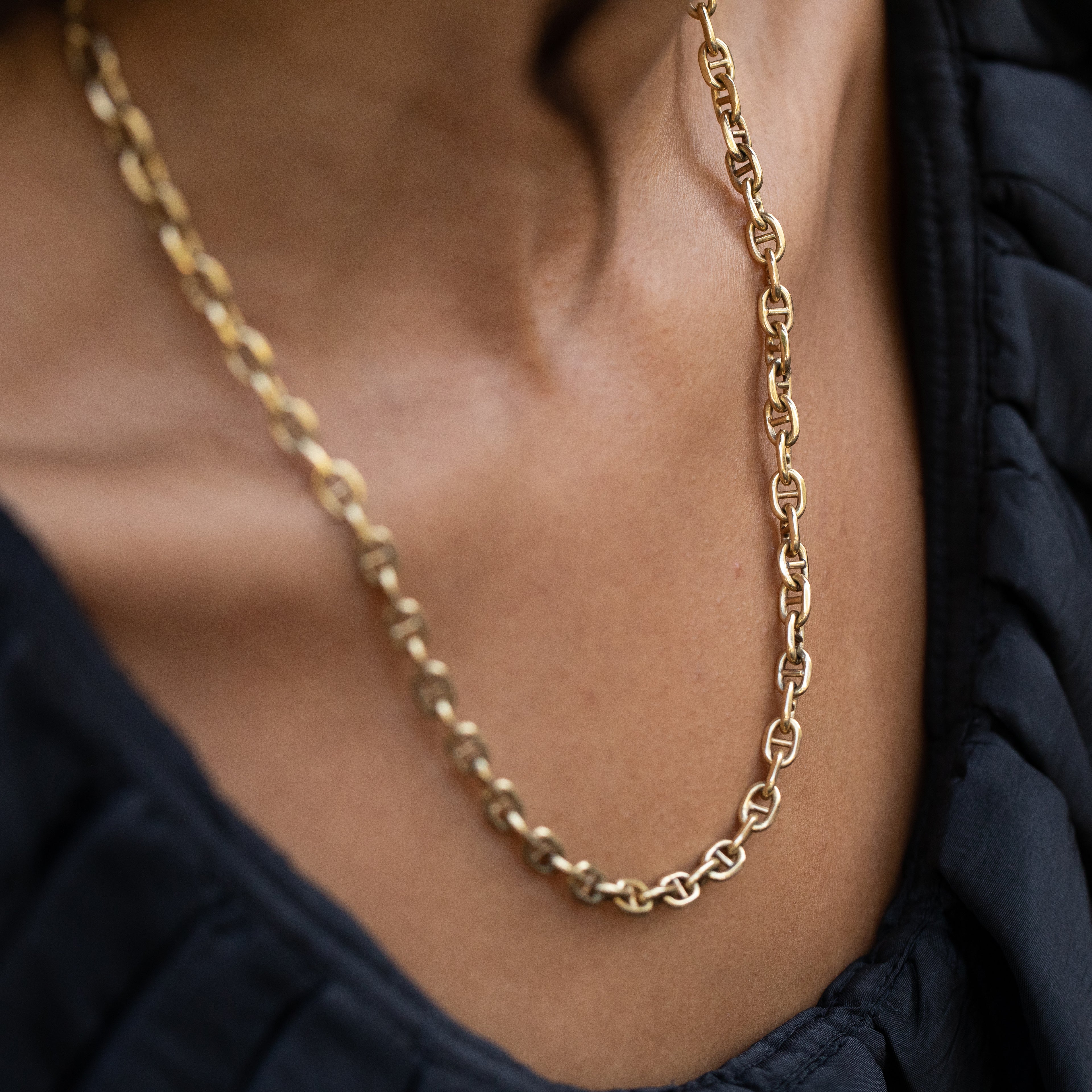 Italian Mariner Link 14k Gold 21" Chain Necklace