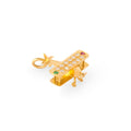 Vintage Airplane Diamond, Ruby, Emerald, and 18K Gold Movable Charm