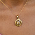 Italian Zodiac Wheel 18k Gold and Diamond Charm