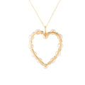 Turquoise, Pearl, and 14K Gold Large Heart Pendant