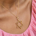 Star of David Textured 18k Gold Pendant