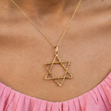 Star of David Textured 18k Gold Pendant