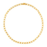 Italian Flat Curb Link 18K Gold 16" Chain