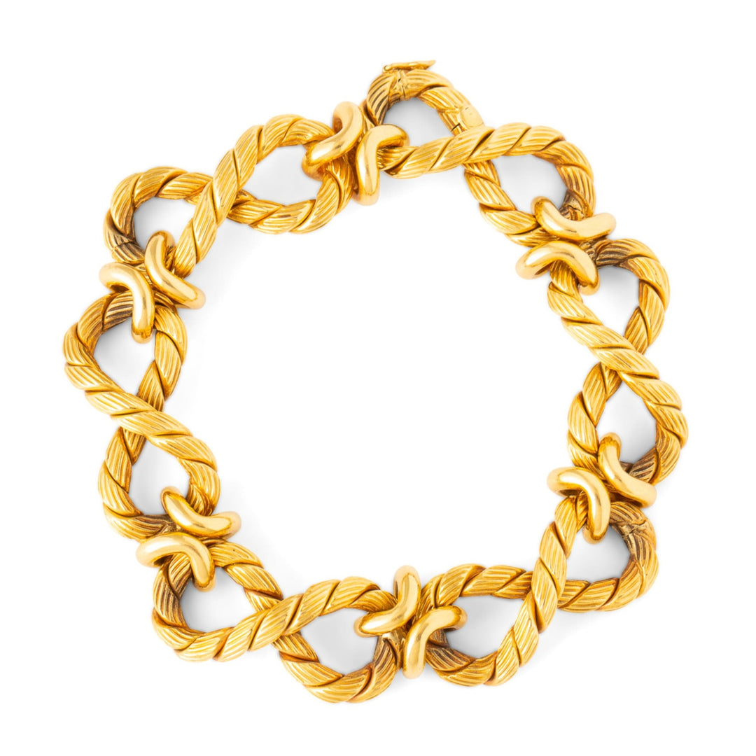 Italian Roped Link 18k Yellow Gold Bracelet