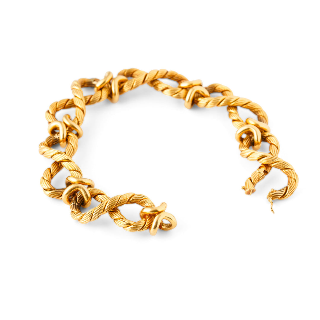 Italian Roped Link 18k Yellow Gold Bracelet