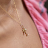 Airplane "707" 14K Gold Charm