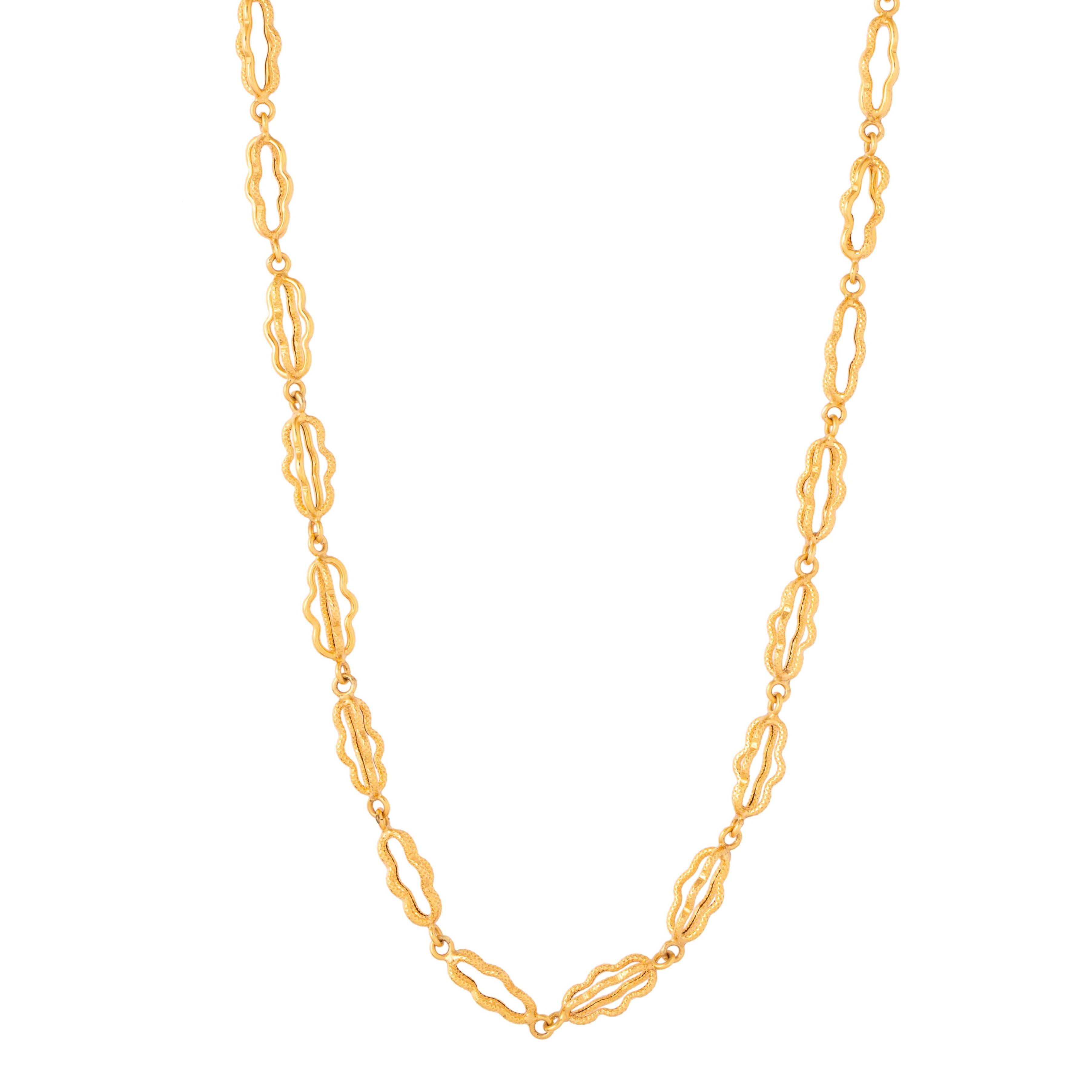 Fancy Link 37" 18k Gold Chain Necklace