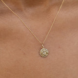 Petite 14k Gold Virgo Coin Zodiac Charm