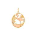 Extra Large Multi-Gold Flamingo Pendant Charm