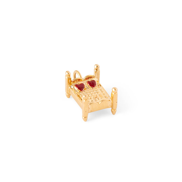 Enamel and 14k Gold Bed Charm