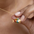 Enamel and 18K Gold Fish Charm