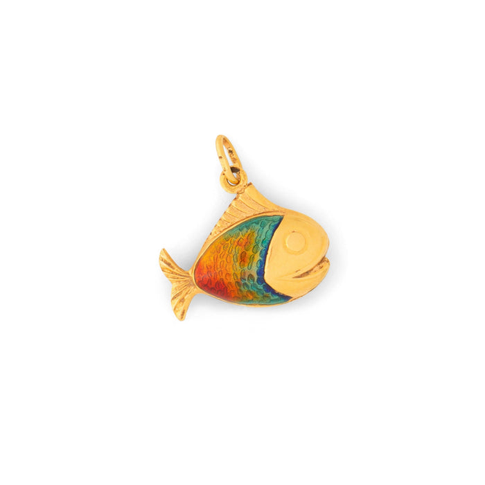 Enamel and 18K Gold Fish Charm