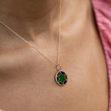 Plique-a-jour Enamel and 18K Gold Star of David Charm