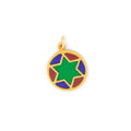 Plique-a-jour Enamel and 18K Gold Star of David Charm