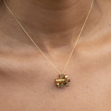Italian Bi-Color 18K Gold Train Charm
