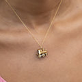 Italian Bi-Color 18K Gold Train Charm