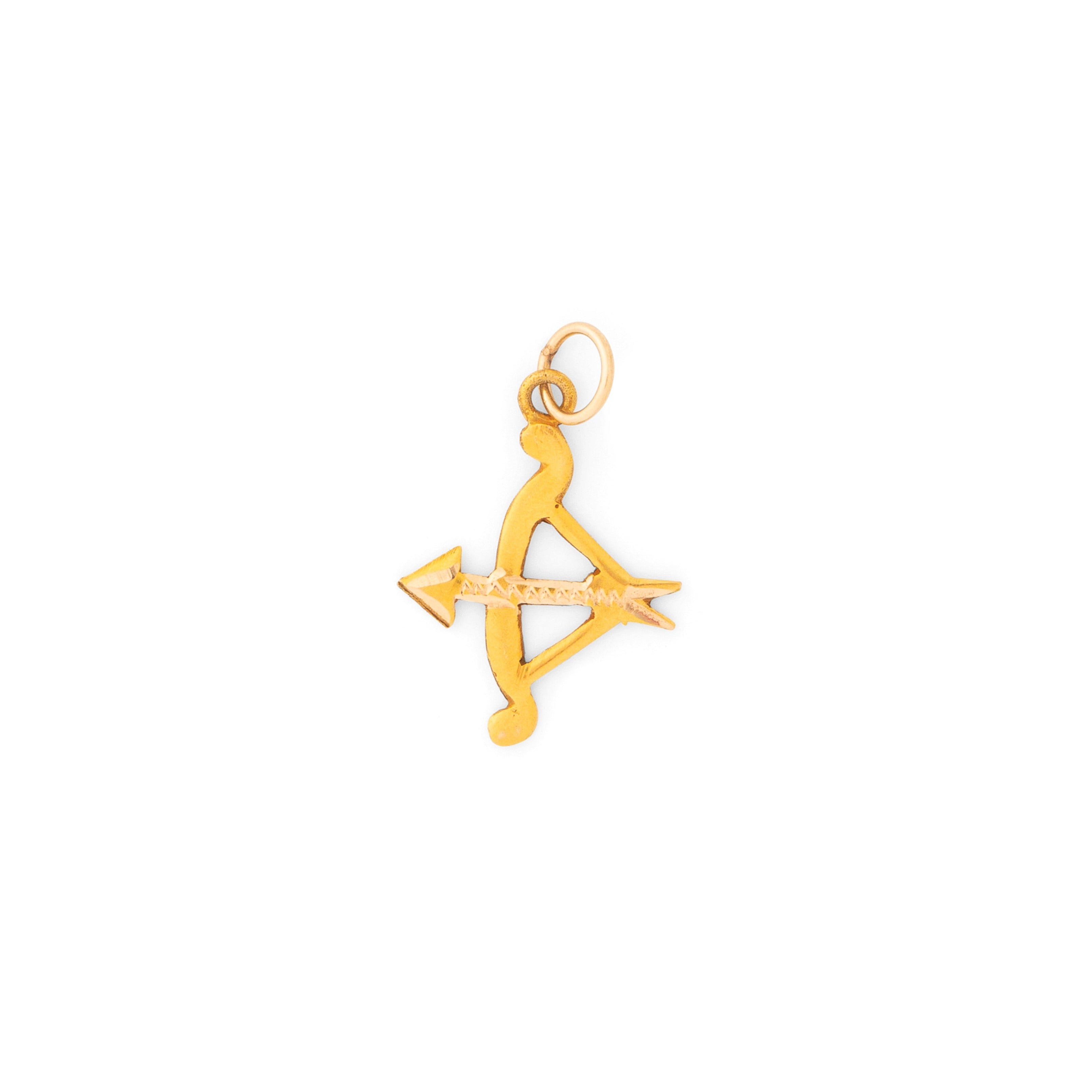 Sagittarius Arrow 14k Gold Zodiac Charm