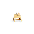 Movable Rock Crystal Grindstone And 14k Gold Charm