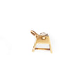 Movable Rock Crystal Grindstone And 14k Gold Charm