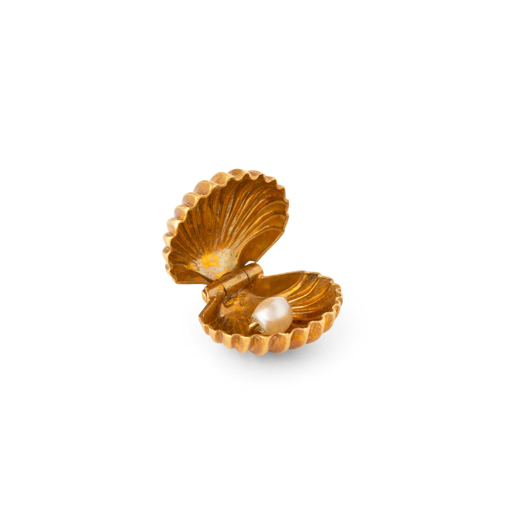 Movable 18k Gold and Pearl Shell Charm