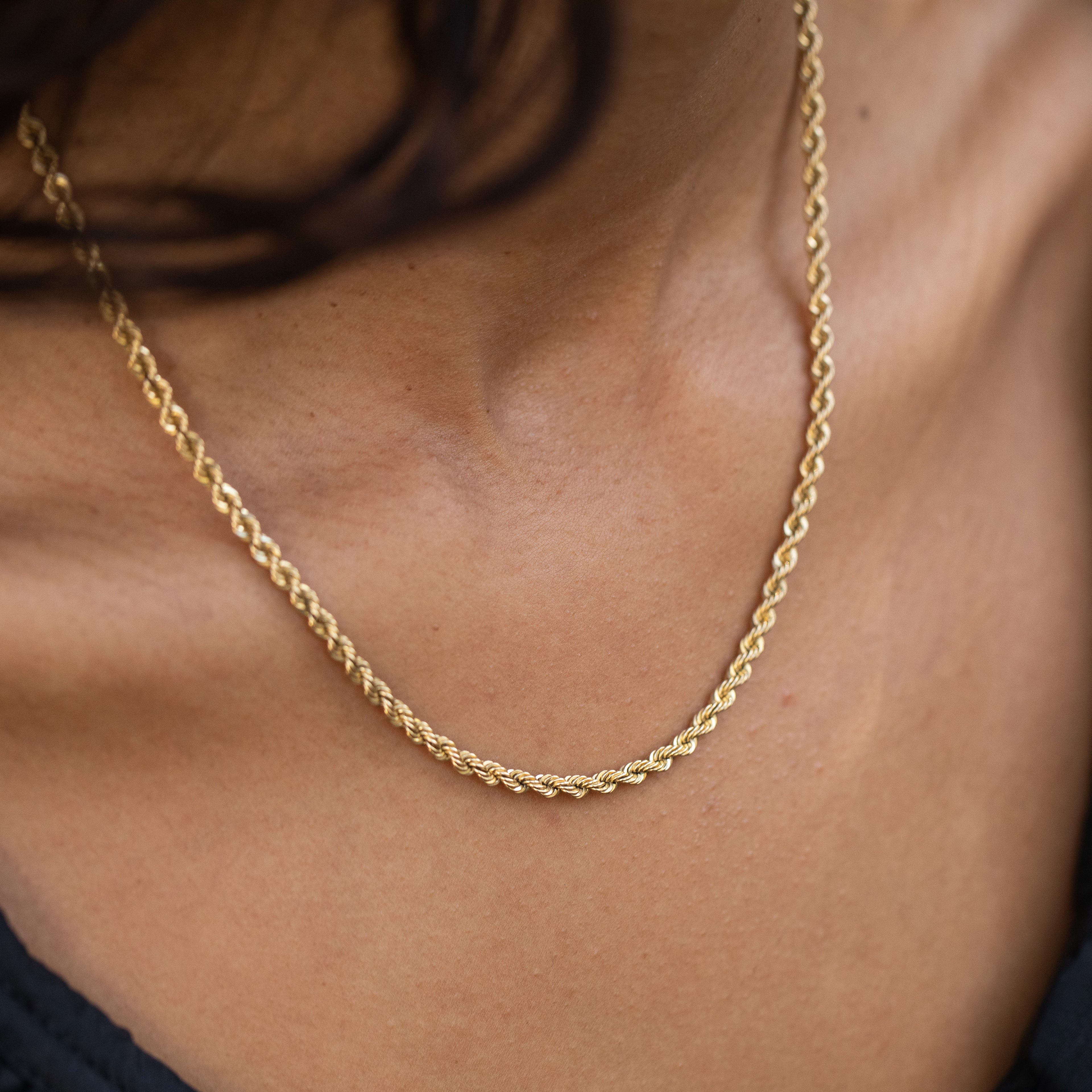 Roped 14k Gold 18" Chain Necklace