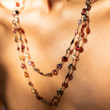 Victorian Harlequin Multi-Gemstone and 9K Chain Necklace